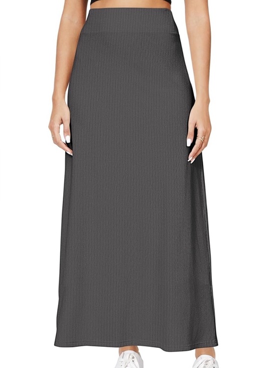 Urban Coco Dresses & Skirts - Urban Cocoa Ribbed Maxi Skirt Charcoal Gray New With Tags Size Small